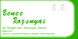 bence rozsnyai business card
